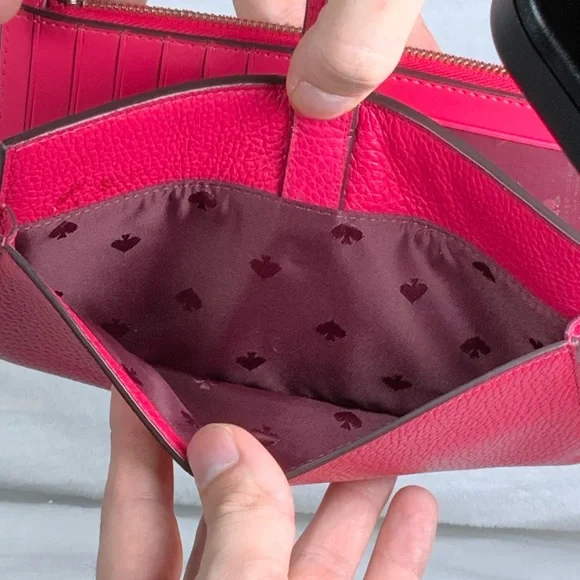 Kate Spade Fuchsia Leather Wallet and phone holder - Picture 5 of 6
